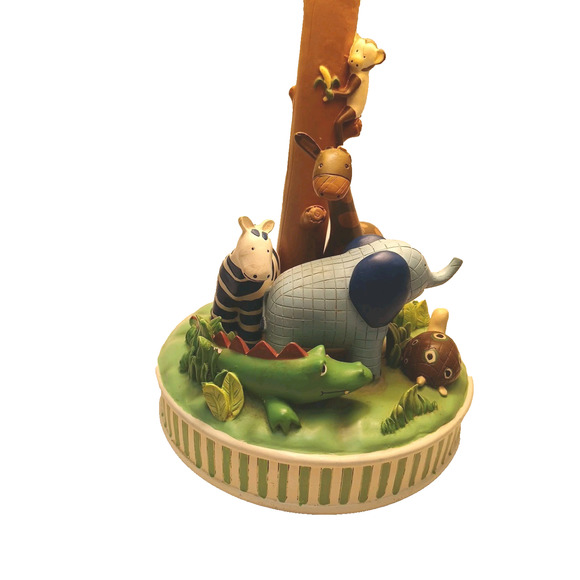 2004 Vintage Nursery Lamp Baby Jungle Animals Child Room w Shade Decor Works - Picture 3 of 16